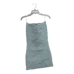 NWT Petersyn Nora strapless smocked dress in aqua size M 100% cotton